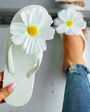 Daisy Pattern Thong Sandals Flip Flops