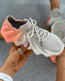 Colorblock Lace up Front Knit Sneaker