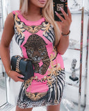 Cheetah Animal Print Sleeveless Dress