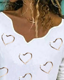 Heart Print Long Sleeve T shirt