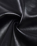 Zip Front PU Leather Crop Cami Top