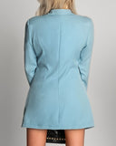 Long Sleeve Single Button Slim Waist Blazer Dress