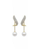 Rhinestone Freshwater Pearl Earrings