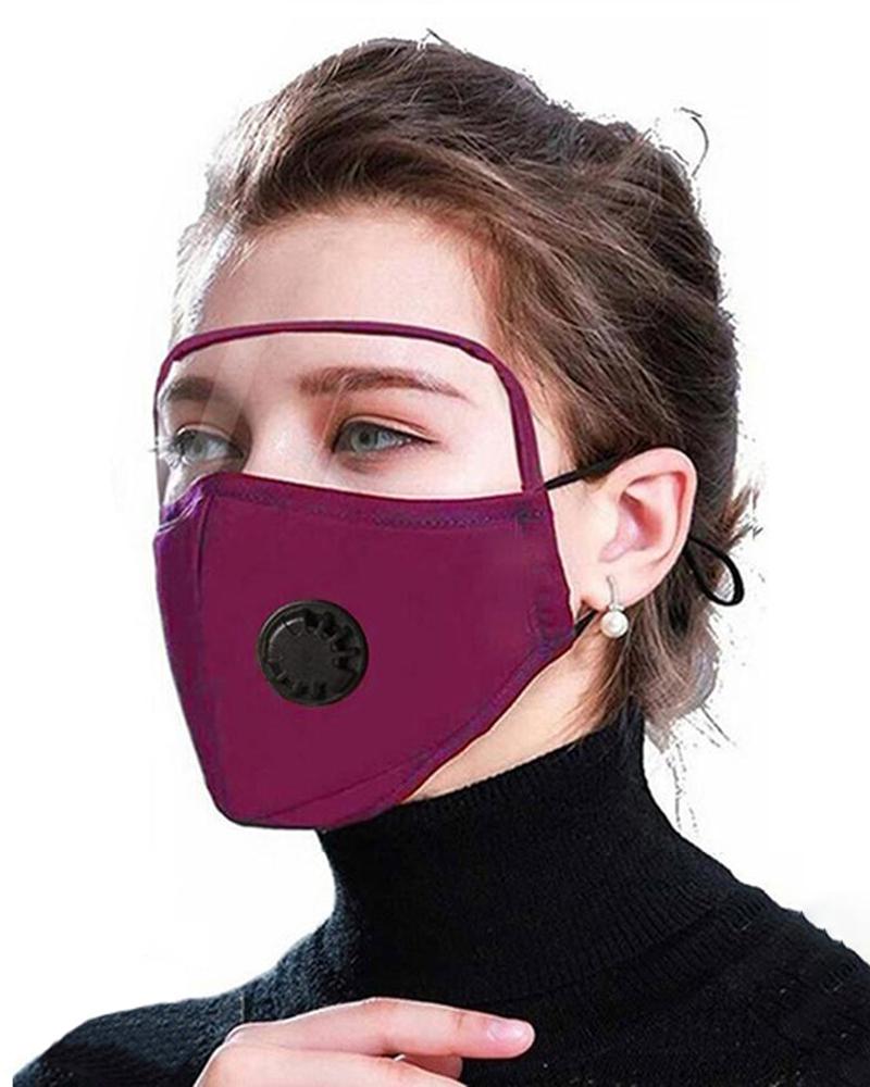 Outdoor Face Protective Ear Loop Valve Face Mask With Eyes Shield
