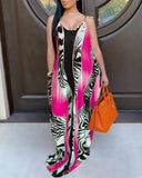 Cheetah Print Sleeveless Maxi Dress