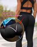 High Waisted Bubble Textured Yoga Pants Workout Butt Lifting Scrunch Booty Leggings