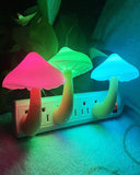 Plug in LED Mushroom Night Light Lamp With Dusk to Dawn Sensor LED Bed Wall Light