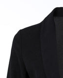 Rhinestone Decor Shawl Collar Long Sleeve Blazer