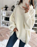 High Neck Long Sleeve Knit Sweater