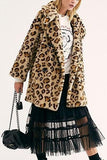 fashion leopard printing lapel coats