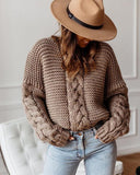 Casual Solid V neck Loose Sweater