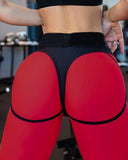 Contrast Paneled High Waist Butt Lifting Sports Yoga Pants