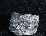 crystal zircon stone weave winding luxury ring