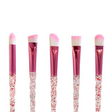 10 pc unicorn crystal plastic handle synthetic hair makeup brush set