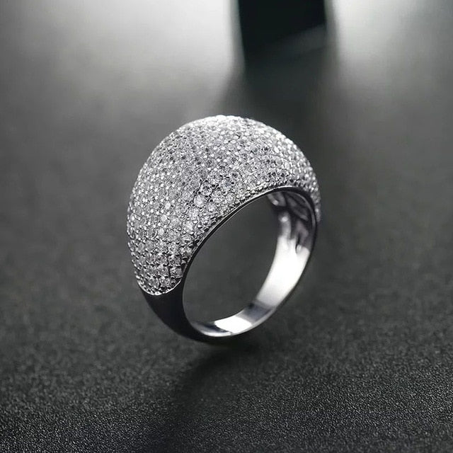 shiny full crystal big cocktail ring