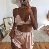 sweet sleeveless bra shorts nightwear