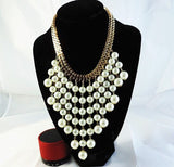 simulated pearl bead statement jewelry set